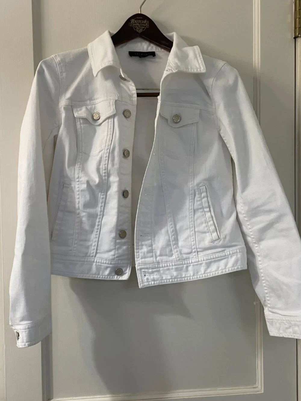 Talbots Classic Jean Jacket White Denim XS - Picture 2 of 8